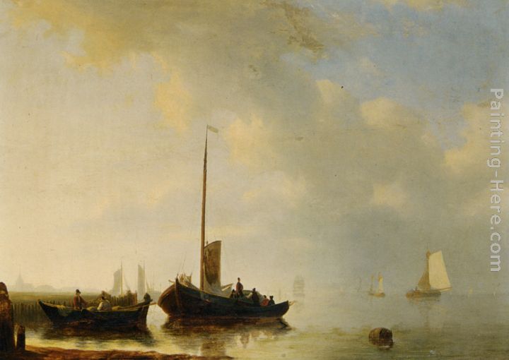 Sailing vessels off the Dutch coast painting - Antonie Waldorp Sailing vessels off the Dutch coast art painting
